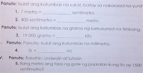 katumbas na sukat o bilang|Metro to Sentimetro conversion.